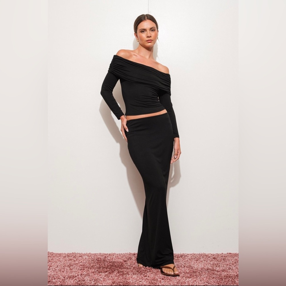 Raven Black Maxi Skirt